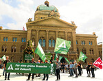 Schweizerische Gärtner gingen für mehr Geld auf die Straße.