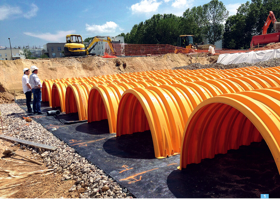 Die Rigolentunnel-MC3500 von Birco speichern große Wassermengen zwischen.