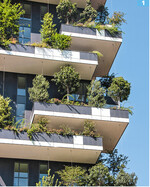 Beim Mailänder Hochhaus Bosco Verticale" (vertikaler Wald") wurden die Gehölze in den Gefäßen verankert.