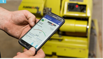 ber die Ammann Service App kann der Nutzer Betriebsdaten seiner Verdichtungsgerte einsehen.