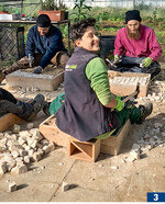 Pflastern in der Box so starteten die Azubis an der portugiesischen Pflasterschule.