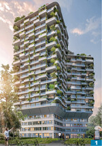 So sah das Gartenhochhaus in der Visualisierung von Raumgleiter/Zug aus und so ging es in die Vermarktung.