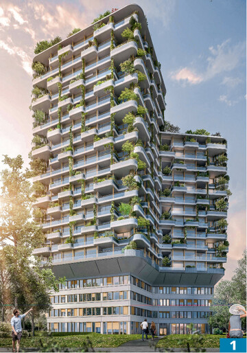 So sah das Gartenhochhaus in der Visualisierung von Raumgleiter/Zug aus und so ging es in die Vermarktung.