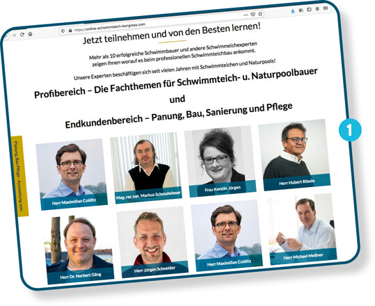 Mit namhaften Referenten will Jrgen Sallmann Schwimmteich-Wissen zu den Kunden bringen.