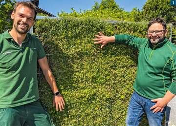  Andr Elbracht (r.) und Frederik Philipper betreiben zusammen Pflanzen-Gabione.de. 