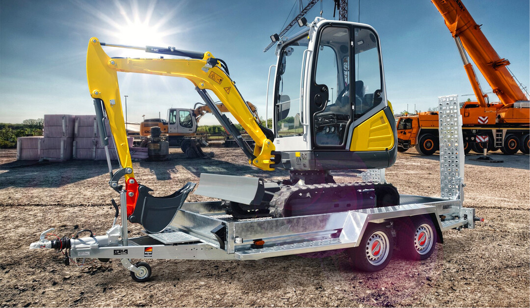  Mit dem Anhnger (hier: Stema BAUMA Tandemanhnger) werden Baumaschinen mobil. 