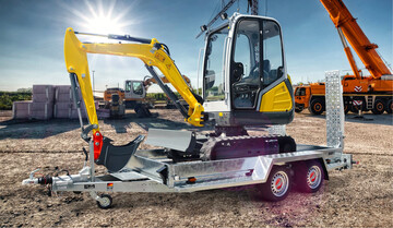  Mit dem Anhnger (hier: Stema BAUMA Tandemanhnger) werden Baumaschinen mobil. 
