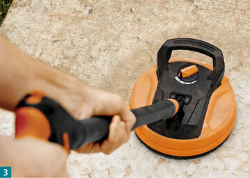 Der Flchenreiniger RA90 von Stihl ist eines der Hilfsmittel zum Subern von Deckings.