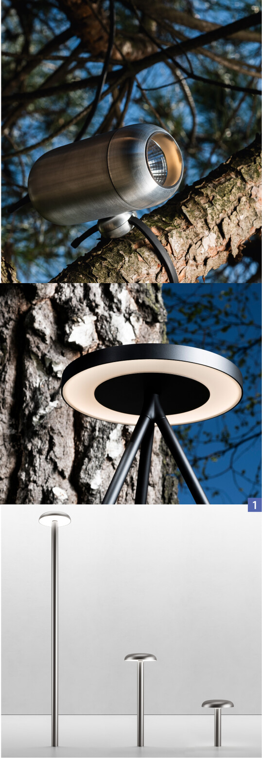 Gople (o.), Trilix (m.) und Knop-Kollerktion von Artemide
