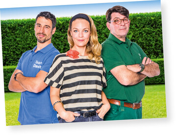 Whrend Davit Arican (links) mit dem „Duell der Gartenprofis“ aufgehrt hat, macht Frank Riese in der von Eva Brenner moderierten Sendung weiter.