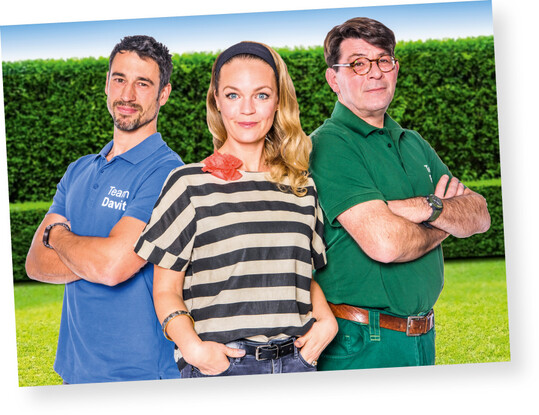 Whrend Davit Arican (links) mit dem „Duell der Gartenprofis“ aufgehrt hat, macht Frank Riese in der von Eva Brenner moderierten Sendung weiter.
