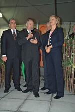 Strahlende Gesichter: OB Noerenberg, Ministerpräsident Beckstein, Agrarminister Miller und Justizministerin Merk