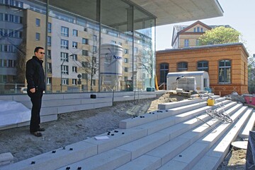 Groprojekt: Herold-Bauleiter Daniel Maasberg auf der mittlerweile abgeschlossenen Baustelle Mensa Humboldt-Universitt in Berlin