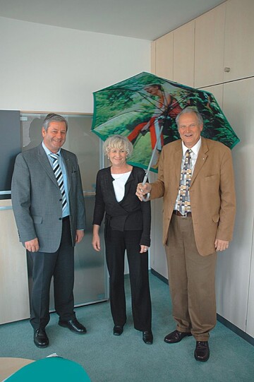 Von rechts: BGL-Prsident Hanns-Jrgen Redeker, BfN-Prsidentin Prof. Dr. Beate Jessel und BGL-Vize-Prsident August Forster errterten grne Themen