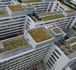 1 Die verschiedenen Bauteile wurden unterschiedlich begrünt – jeweils mit Sedum-Sprossen, Flachballenstauden oder Vegetationsmatten
