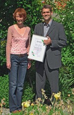 FBB-Präsident Dr. Gunter Mann und Katrin Wenzel, Bauleiterin bei Heumann