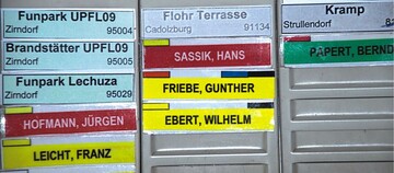 Die Kolonnenplanung auf Steck- oder Magnettafeln (hier bei John in Hallstadt) ist nur etwas fr die Kurzzeitplanung, Ressourcen lassen sich so nicht vorausplanen.