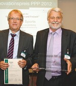 STRABAG-Geschäftsführer Josef Willmes (links) und Jean  Lorgé, Erster Beigeordneter der Gemeinde Differdange