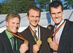 3 Gold in der Stufe B ging an das Team aus Hessen (v. l.): Florian Kaiser von Braun GaLaBau, Elz; Nico Keller von der Hochschule Geisenheim und Maximilian Morbach von Gramenz, Wiesbaden.