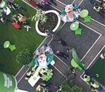 1 Am 3. Juni gastierte der Pop-up-Park an der Konstabler Wache in Frankfurt am Main.