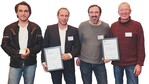 Günther Daiß, Gerd Mayer, Stefan Böhm und Hartmut Bremer freuen sich über die Auszeichnung von familyNET.