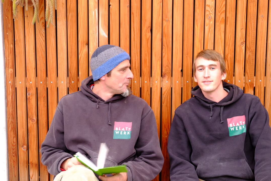 Bernd Rich (li) und Patrick Schache (re) von Blattwerk haben beide schon Austausch-Erfahrungen gesammelt. 