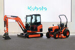 Die Prototypen von Kubota: E-Bagger und E-Traktor.