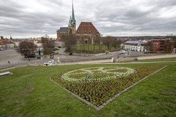 Gepflanztes Erfurter Stadtwappen