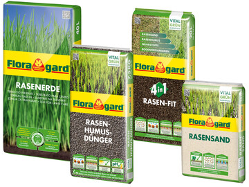 Die Floragard Vital Grn Rasenpflegeserie eignet sich zur Pflege, Ausbesserung und Neuanlage der Grnflchen.