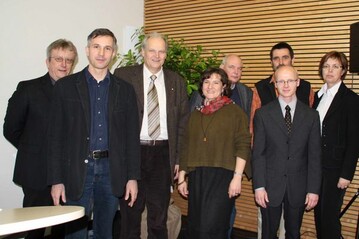 vorne: Roger Baumeister (FGL Hessen-Thringen e. V.); Sven Taraba; Prsident Hans-Jrgen Redeker; Cornelia Pacalaj; Dr. Gerd Reidenbach; Elke Mohnhaupt;
hinten: Prof. Dr. Wolfgang Borchardt; Norbert Mckschel (v.l.n.r.). 

