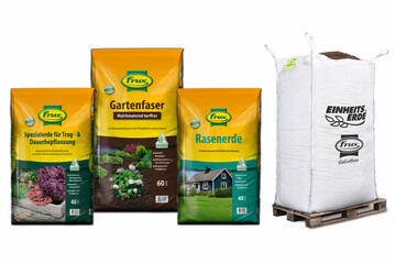 Seine Erden und Materialien liefert frux GaLaBau in bedarfsgerechten Verpackungen von 40 l bis 6,5 m3 oder lose, auch direkt auf die Baustelle. 