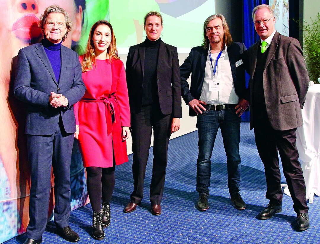 (v.l.n.r.) Dr. Florian Langenscheidt, Tijen Onaran, Tanja Nackmayr, Tjards Wendebourg, H. Christian Leonhards