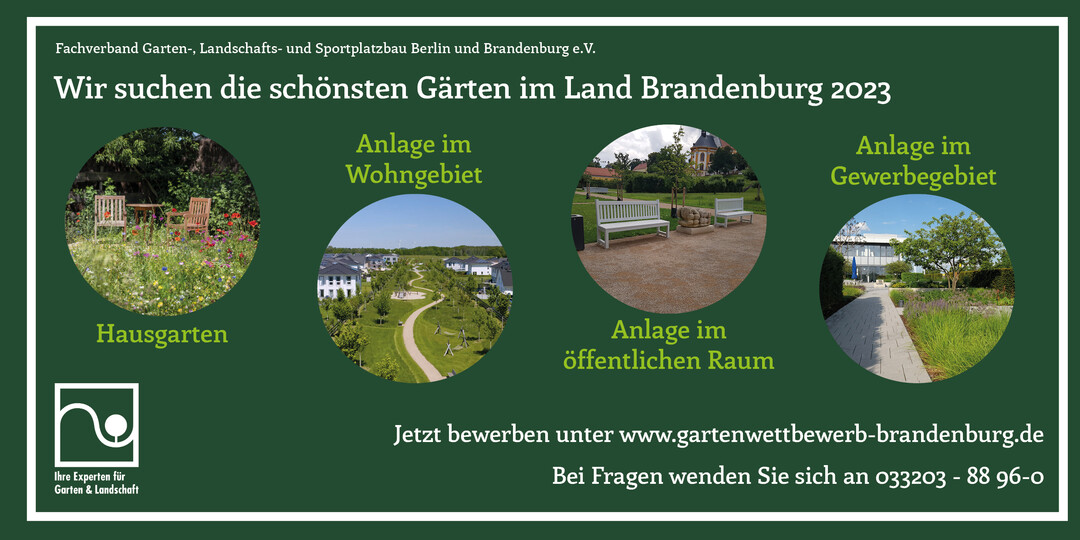 Die schönsten „Gärten im Land Brandenburg 2023“ (vier Bewerbungskategorien)