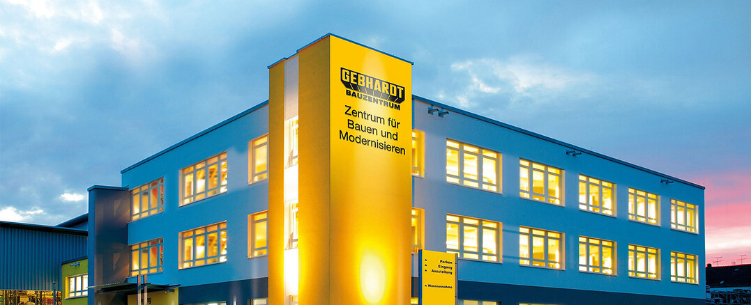 Die Gebhardt Bauzentrum GmbH & Co. KG schließt sich BAUKING an. Das Bild zeigt den Gebhardt-Standort in Goldbach