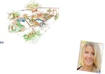 2 + 4 Gartenplanerin Susanne Folz verdeutlicht ihre Entwurfsidee meist mit lebendig gezeichneten Perspektiven und atmosphärischen Fotos