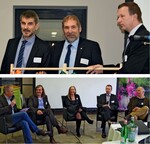 Abschied aus gesundheitlichen Gründen: Helmut Schingen (M., mit Gerald Jungjohann, l., und Olaf Kirsch); Podiumsdiskussion beim FGL Mecklenburg-Vorpommern auf Schloss Basthorst
