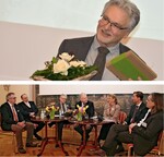 Dankesworte zum Abschied: der scheidende Vorsitzende des FGL Berlin Brandenburg Georg Firsching; Podiumsdiskussion