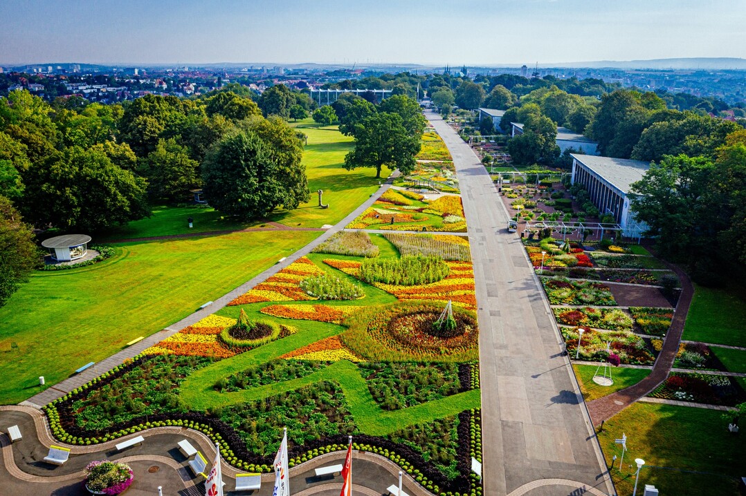      Das groe Blumenbeet im egapark wird eines der Highlights der BUGA Erfurt 2021   