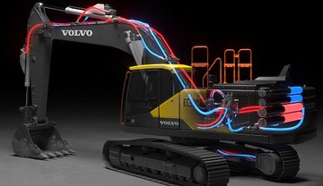 Das neuartige Konstantdruck-Hydraulik-Hybrid-System fr Bagger, das zu radikalen Verbesserungen der Energieeffizienz fhrt, wurde mit dem Volvo Technology Award 2021 ausgezeichnet. 