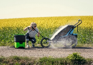 Der Greenworks 40V Akku-Reiniger ist berall einsatzbereit.