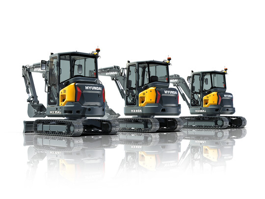 Drei Modelle der neuen Minibagger von Hyundai
