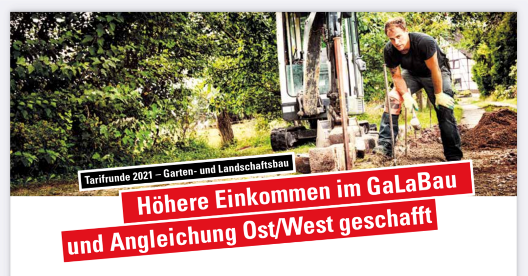 Ab 1. Juli bekommen Landschaftsgrtnerinnen und Landschaftsgrtner mehr Geld. In Ost und West ist der Tariflohn damit auf gleichem Niveau.