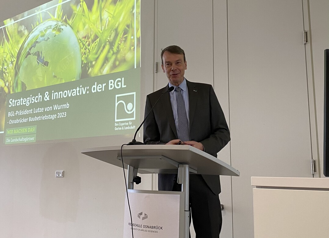 BGL-Prsident Lutze von Wurmb zeigte, was der Verband fr die Branche tut.