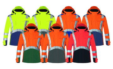 Die neue Hardshelljacke ist in sieben attraktiven Farbzusammenstellungen lieferbar.