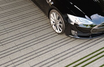 Ein Blickfang mit kologischem Anspruch: Die greenstar Rasenplatte von FCN kombiniert elegante Optik mit guter Drainagewirkung.