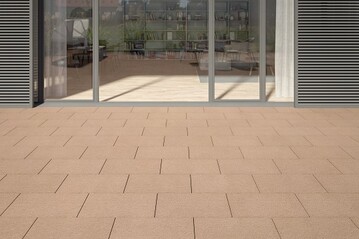 Wohnliches Ambiente fr die Terrasse: Die Farbgestaltung in uni setzt hauptschlich auf die sicht- und fhlbare Oberflchenstruktur von Brooklyn cotton.
