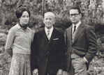 1966: Die Geschwister Eva und Hans Peter mit Vater und Unternehmensgründer Andreas Stihl. Von links nach rechts: Eva Mayr-Stihl, Andreas Stihl, Hans Peter Stihl.
