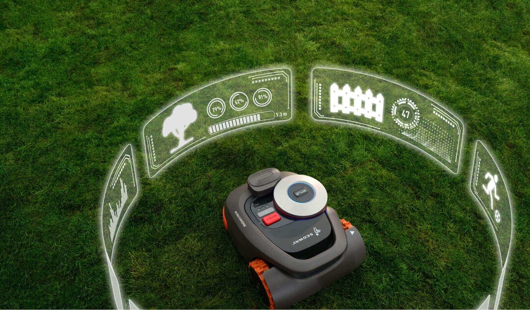 Der neue VisionFence-Sensor von Segway mit integrierter KI-Technologie ermöglicht es „Navimow“, komplexe Rasenflächen intelligenter und genauer zu mähen.