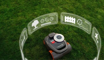 Der neue VisionFence-Sensor von Segway mit integrierter KI-Technologie ermglicht es Navimow, komplexe Rasenflchen intelligenter und genauer zu mhen.