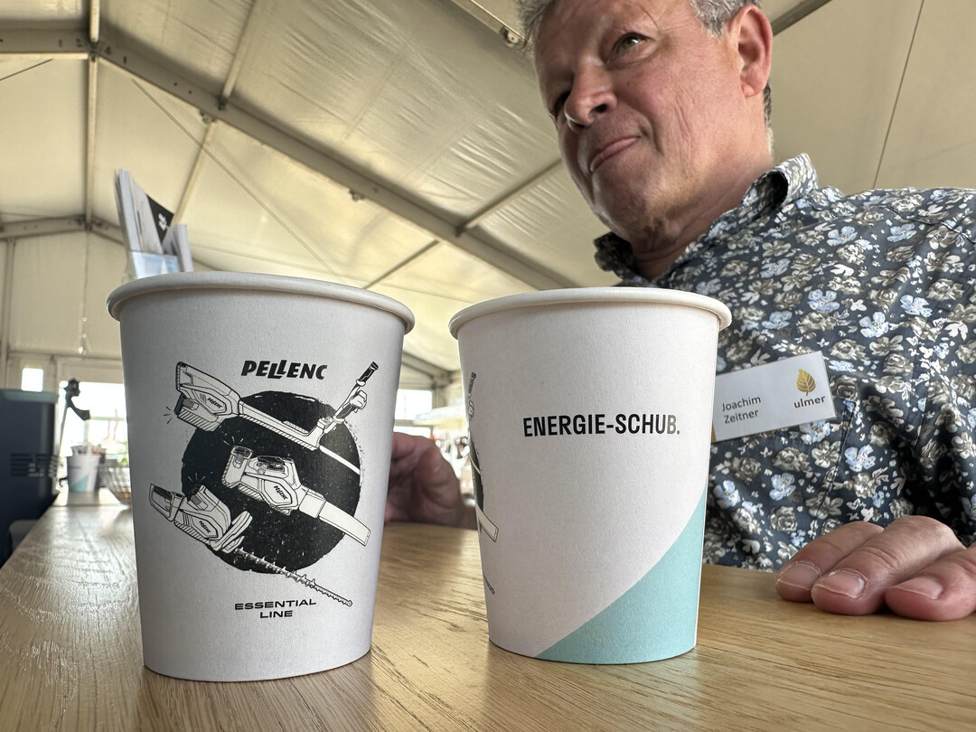 Energieschub wird am Stand von Pellenc ausgeschenkt.